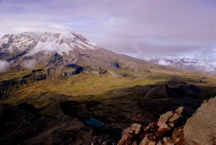 Chimborazo ze szczytu Carihuairazo